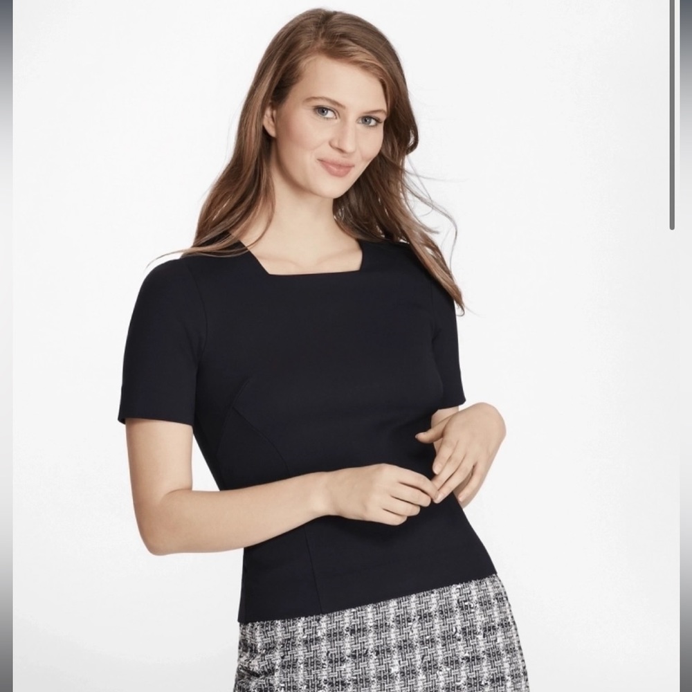 Brooks Brothers Ponte-Knit Squareneck Top NWOT